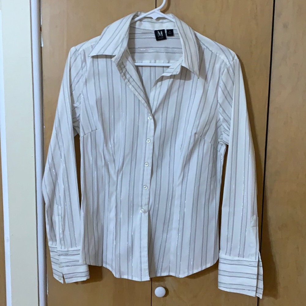 Milano Silver Pinstripe Medium Fitted button down